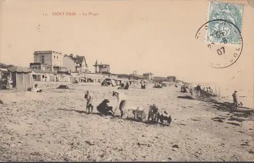 Saint-Pair-sur-Mer, La Plage, circulé 1907
