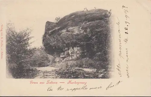 Gruss aus Zabern, Karlssprung, ungelaufen- datiert 1897