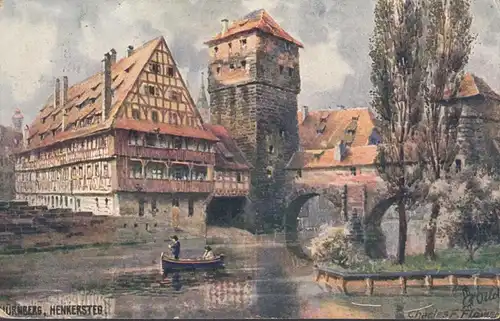 Nuremberg, Stückersteg, Tuck's Card, couru