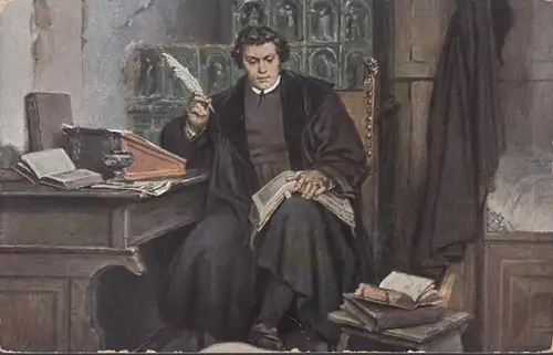 AK Wartburg, Luther, en cours de traduction de la Bible