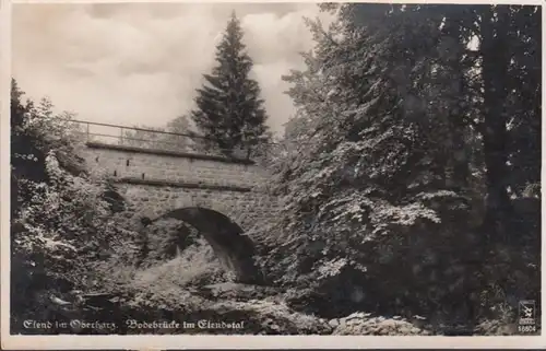 AK Schierke, Bodebrücke im Elendstal, ungelaufen