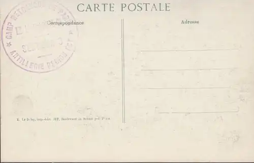 CPA Postcard Senlis, Maisons incendiés par les Allemands, Camp Retranché de Paris Artillerie, non circulé