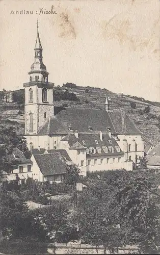 CPA Andlau, Église, circulé 1914