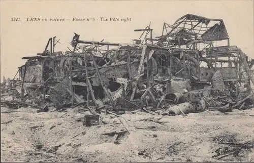CPA Lens en ruines, Fosse no 8, non circulaire