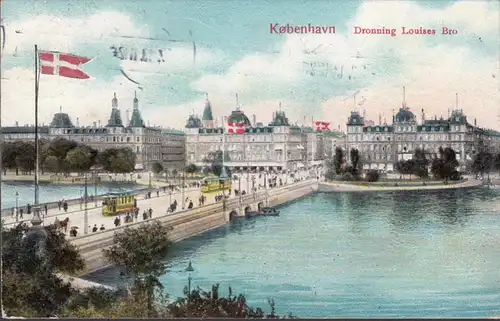 Kobenhavn, Dronning Louises Bro, gelaufen 1913