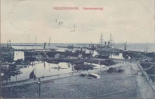 Frederikshavn, Havneoversigt, gelaufen 1914