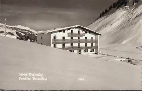 Faschina, Hotel Walserhof im Winter, gelaufen 1965