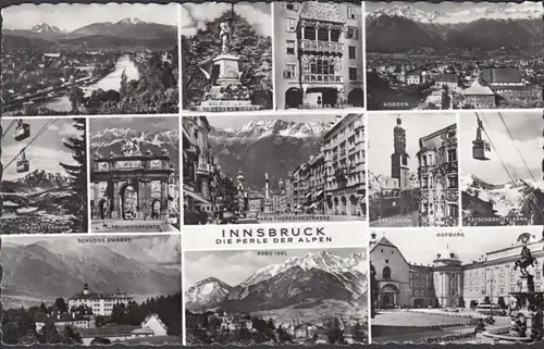 Innsbruck, La Perle des Alpes, Carte multi-images, incurvée
