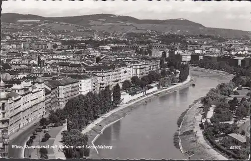 Wien, Donaukanal mit Kahlen und Leopoldsberg, gelaufen 1955