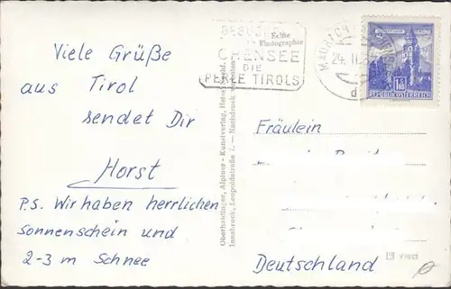 Tirol, Rofan Selbahn, Maurach, Achensee, Erfurterhütte, couru en 1962