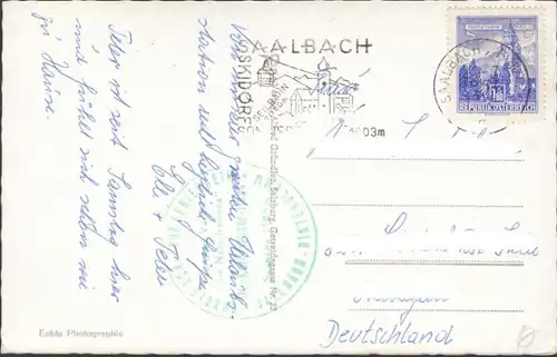 Salutations de vacances de Saalbach, Perle dans le Land de Salzbourg, carte multi-images, couru 196?