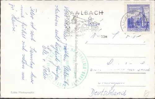 Urlaubsgrüße aus Saalbach, Perle im Land Salzburg, Mehrbildkarte, gelaufen 196?