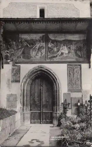 Hallstatt, Kirchentür der katholischen Pfarrkirche, ungelaufen- datiert 1937/ 1938
