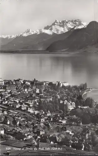 Vevey et Dents du Midi, gelaufen 1954