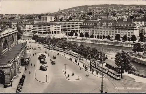 Suisse, Zurich, Quai de la gare, Tampon de censure, couru 1948