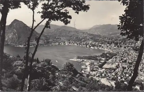 Lugano, Panorama col Monte S. Salvatore, couru en 1965