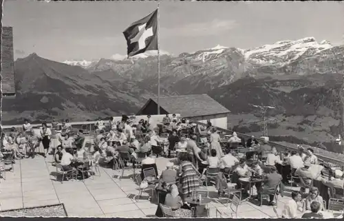 Leysin, Terrasse de la Berneuse. Le Pic Chaussy et les Diablerets, couru en 1967