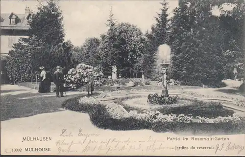 Mülhausen, Partie am Reservoir Garten, gelaufen 1907