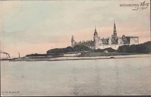 Dänemark, Seeland, Kronborg Slot, ungelaufen- datiert 1900