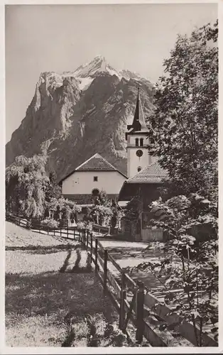 Berne, Grindelwald, Wetterhorn avec l'église, couru en 1936