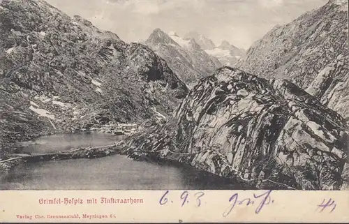 Bern, Grimsel Hospiz avec Obsteraarhorn, couru en 1903