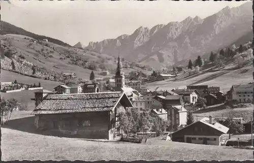 La Clusaz, Vue Générale et Chaine des Aravis, gelaufen 1957