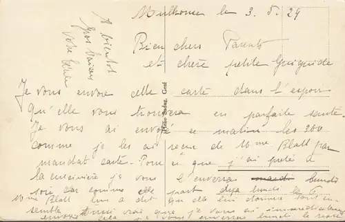 Bâle, Rhin avec Münster, Meilleur Basler Leckerli, Confiserie Ch. Singer, inachevé- date 1929