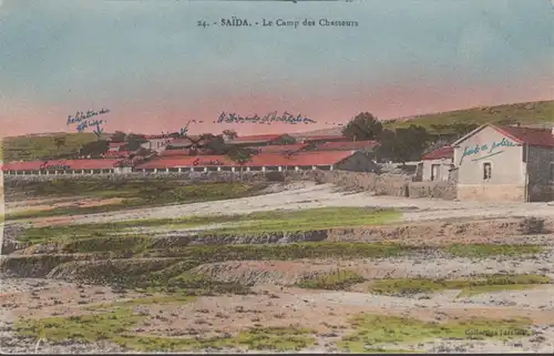 CPA Saïda, Le Camp des Chasseurs, non circulaire- date 1921