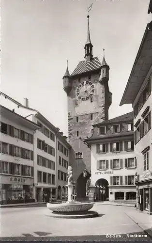 Aargau, Baden, Stadturm, Hotel Engel, ungelaufen