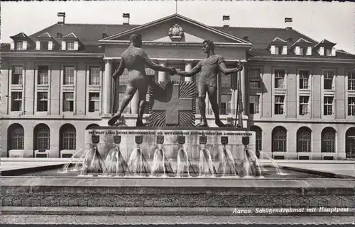 Aargau, Aarau, Schützendenkmal mit Hauptpost, ungelaufen