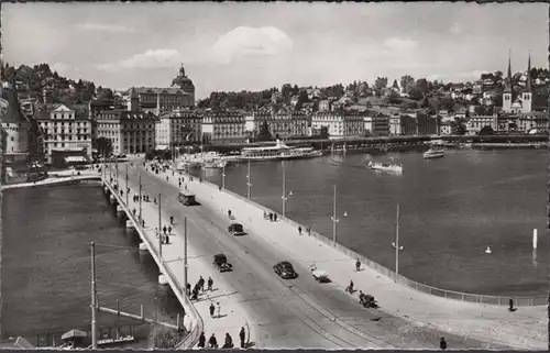 Luzern, Seebrücke mit Schweizerhofquai, ungelaufen