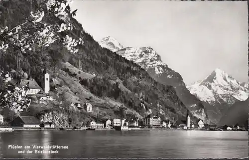 Uri, Flüelen am Vierwaldstättersee und der Bristenstock, gelaufen 1952