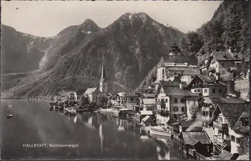 Hallstatt im Salzkammergut, Gesamtansicht, ungelaufen