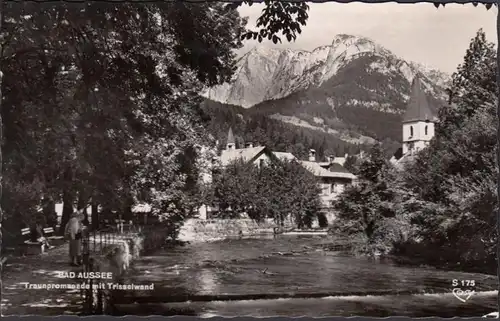 Bad Aussee, Traunpromenade mit Trisselwand, gelaufen 1966