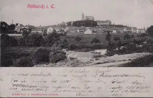 Altkirch en Alsace, vue de la ville, couru en 1902