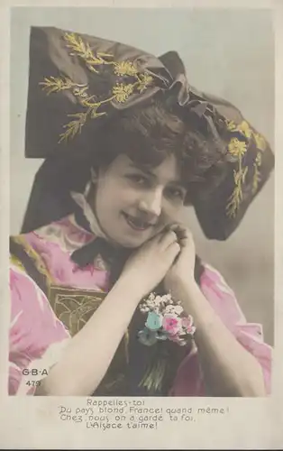 Rappelles toi, Du pays blond France, circulé 1909