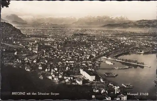 Bregenz mit den Schweizer Bergen, ungelaufen