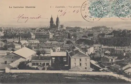 Lunéville, Vue générale, circulé 1904