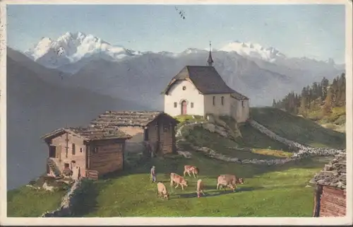 Chapelle de montagne Bettmeralp près de Riederalpa, couru en 1928
