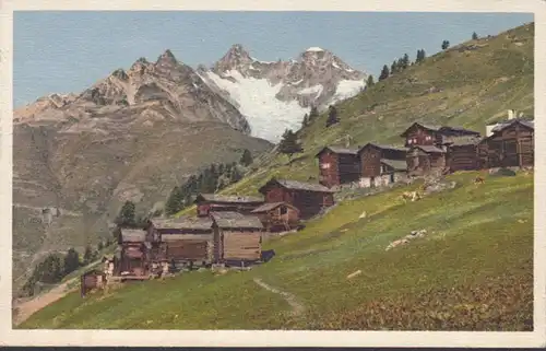 Berghof Findelen ob Zermatt, Gabelhörner, Wellenkuppe, gelaufen 1929