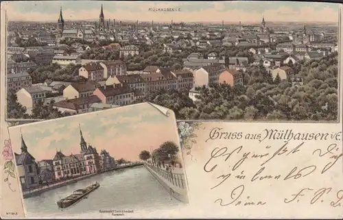 Gruss aus Mülhausen, gelaufen 1898