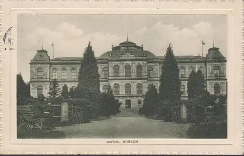 Gotha, Museum, Passepartout, gelaufen 1914