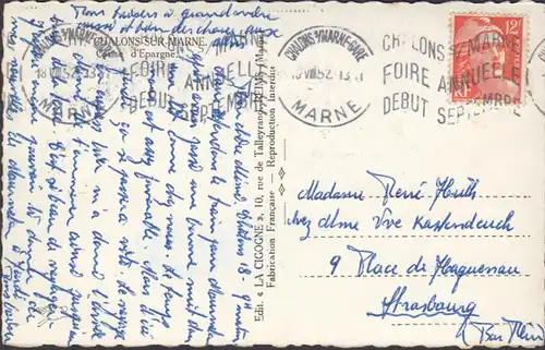 Châlons-sur-Marne, Caisse d'Epargne, circulé 1952