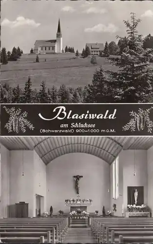 Blasiwald am Schluchsee, Kirche und Altar, gelaufen 1964