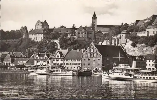 Meersburg au lac de Constance, vue sur la ville, bateaux, non-roulé