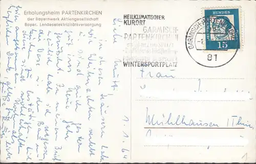 Garmisch, Erholungsheim der Bayernwerk Aktiengesellschaft, gelaufen 1964