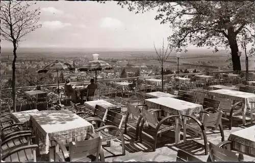 Bad Nauheim, Restaurant Johannisberg, Blick von der Terrasse, ungelaufen