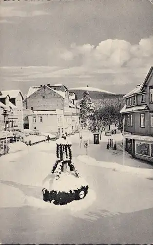 Braunlage, Am Eichhörnchenbrunnen im Winter, gelaufen 1963