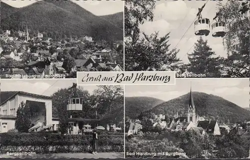 Salutation de Bad Harzburg, vue sur la ville, téléphérique de montagne, couru 1964
