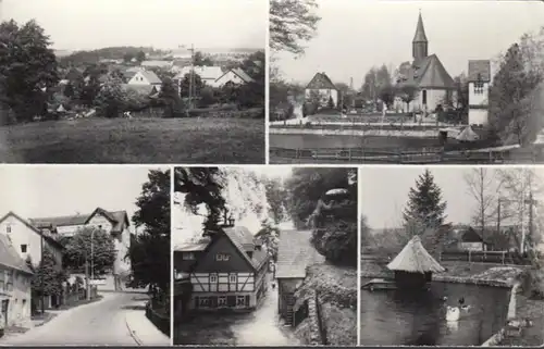 Hohnstein, Rathewalde, Stadtansicht, Straßenpartie, Teich, ungelaufen